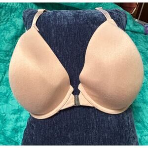 Underwire Bra by Avenue in Tan Size 40 DDD metal front closure adjustable straps